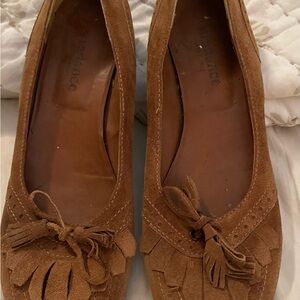 Sundance Catalog Italian Suede Tassel Fringe Flats - Brown Women’s Shoes